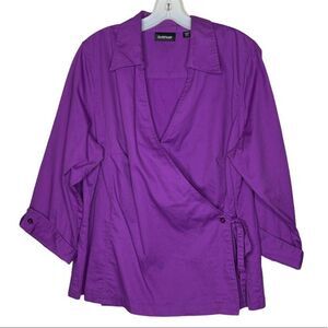 Avenue Purple Wrap Top
